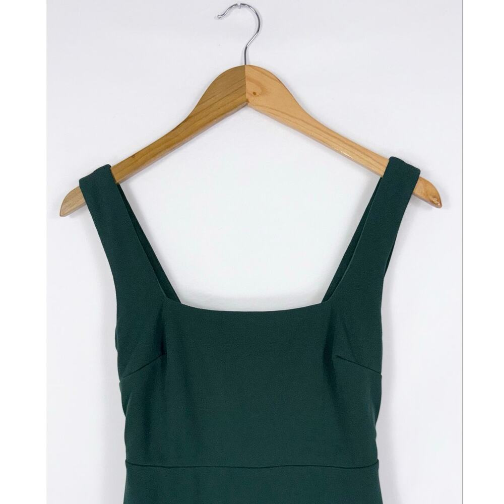 Lulus Moment Maker Square Neck Trumpet Midi Dress Women's Small Green - Picture 4 of 16